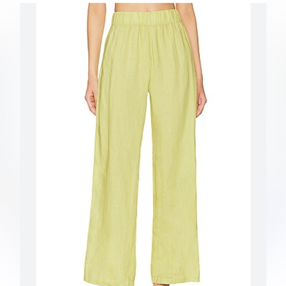 Pilly Q Sammy Pant-Women's Lime Green Wide-Leg Pants